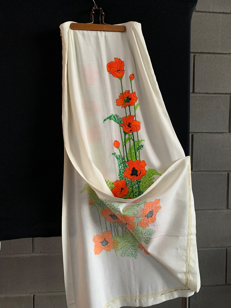 Vintage Alfred Shaheen Hawaii Skirt, Long, Small, Narrow With Deep Side Split, 1960s, Poppy Desig... | Etsy (US)