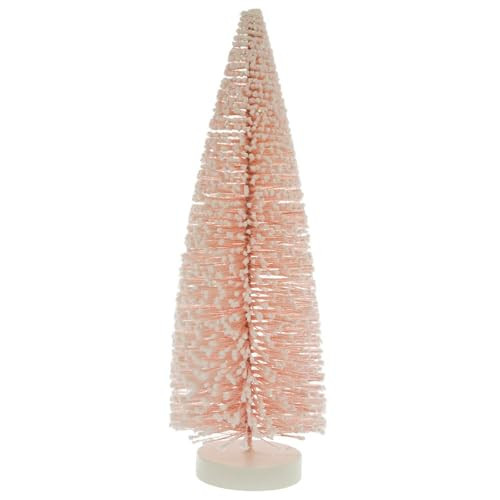 Hobby Lobby Pink Bottle Brush Tree with Snow Effect, 12" H Christmas Decor, Iridescent Winter Village Display Centerpiece | Amazon (US)
