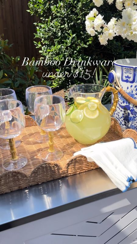 Acrylic bamboo drinkware scalloped tray outdoor entertaining patio season 

#LTKSaleAlert #LTKStyleTip #LTKHome