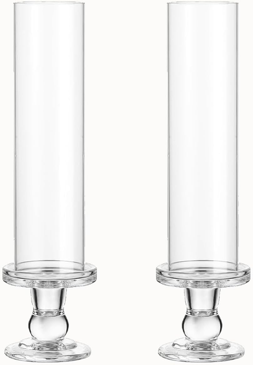 Hurricane Candle Holder Glass Taper Hurricane Clear Tall Candlestick Candles Holders Table Center... | Amazon (US)