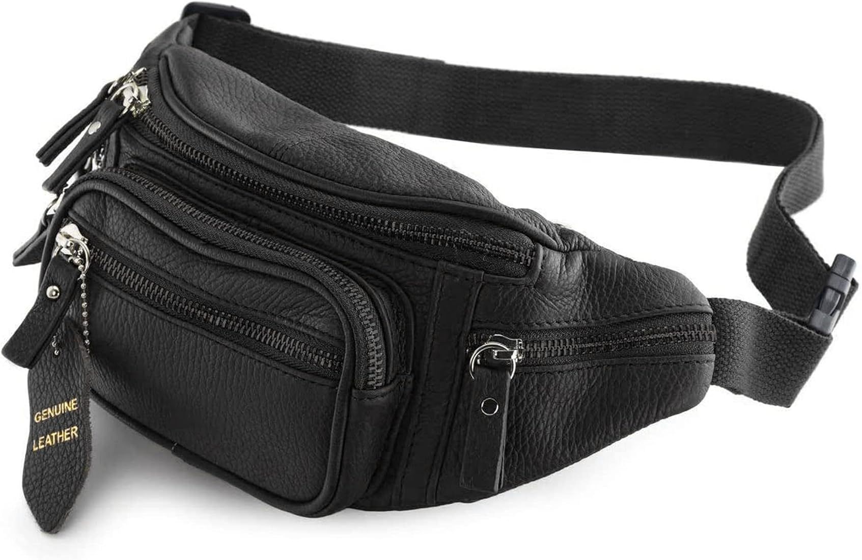 Fanny Pack Waist Bag Multifunction Genuine Leather Hip Bum Bag Travel Pouch for Men and Women- Multi | Amazon (US)