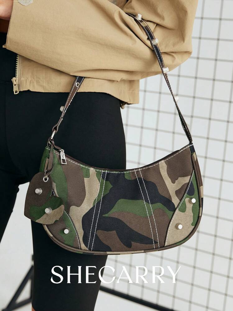 SHECARRY Women Shoulder Bags,Camo Pattern /Print,Autumn/ Summer/ Winter,College ,School ,Holiday,... | SHEIN