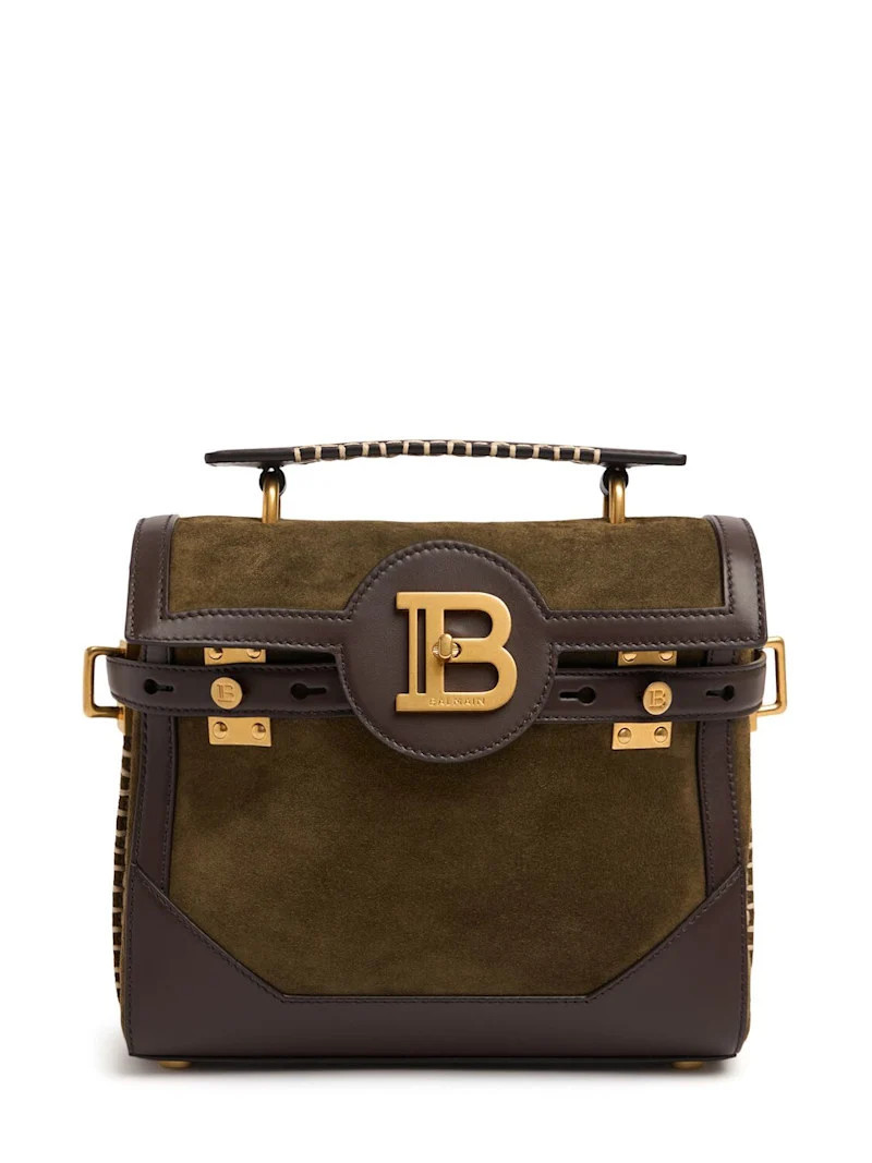 B-buzz 23 suede & leather top handle bag | Luisaviaroma