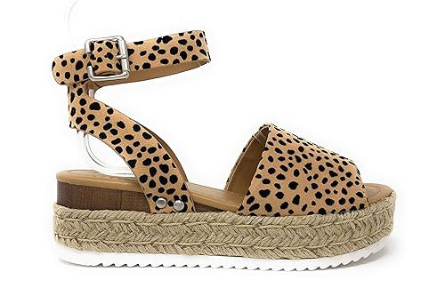 Soda Topic Topshoe Avenue Women's Open Toe Ankle Strap Espadrille Sandal | Amazon (US)