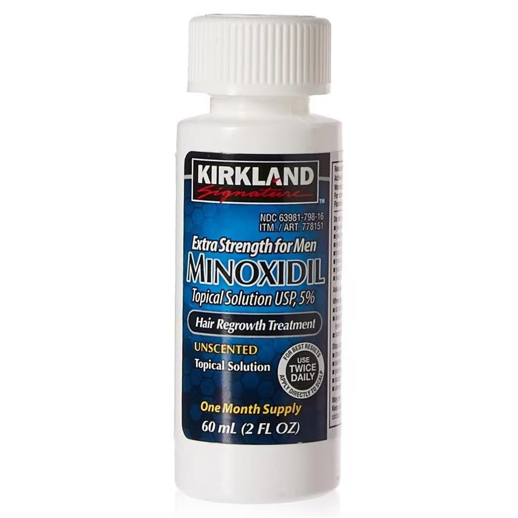 Kirkland Minoxidil 5% Topical Solution Extra Strength Hair Regrowth Treatment for Men Dropper App... | Amazon (US)