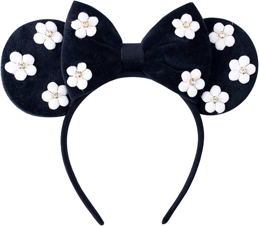 Pearl Mouse Ears Bow Headbands for Girls Kids Sparkle Hair Band Ear Headband Party Princess Trip ... | Amazon (US)