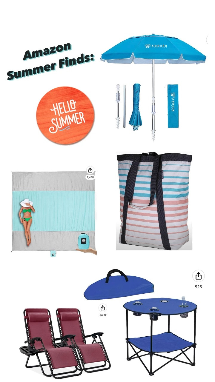 Amazon Summer Finds.

This backpack beach bag is a must! It is well made and massive. It holds this umbrella, the folding table, blanket AND towels, lotion, etc. 

Beach bag, beach blanket, compact beach umbrella, folding table for beach or camping, folding lounge chairs.

#LTKfamily #LTKSeasonal #LTKtravel