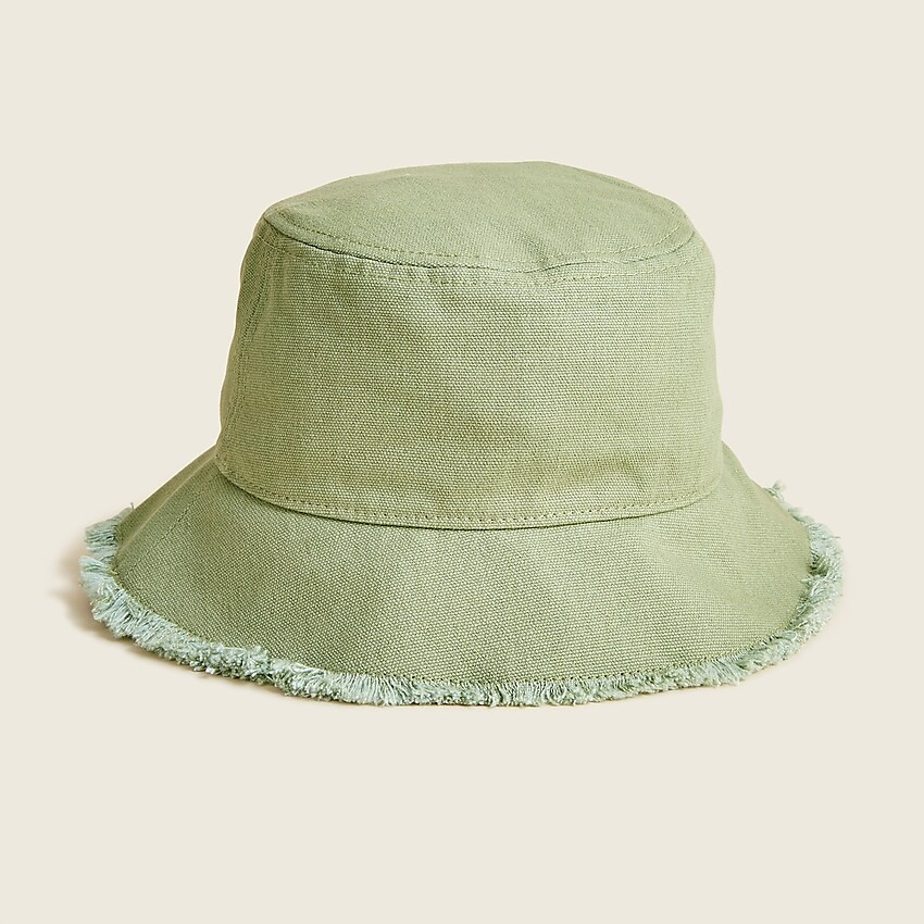 Canvas bucket hat with fringe | J. Crew US