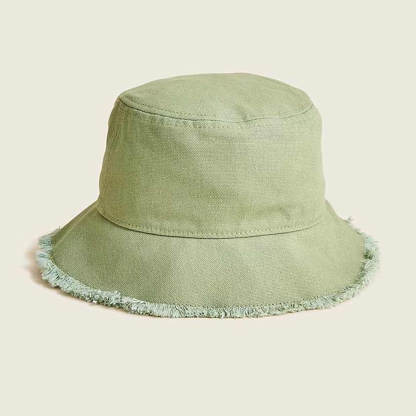 Canvas bucket hat with fringe | J.Crew US