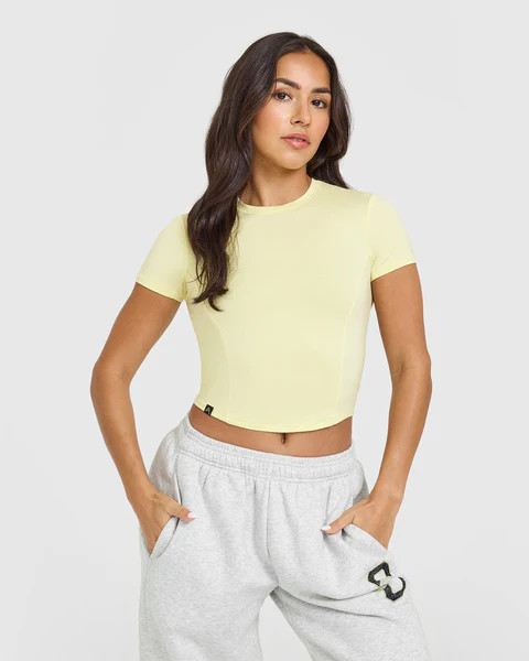 Mellow Soft Mid Short Sleeve T-Shirt 
 Pastel Yellow | Oner Active (UK / US)