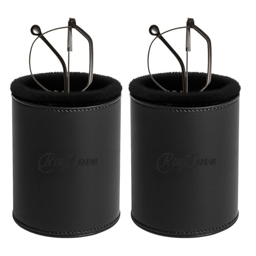 2Pack Plush Lined Leather Eyeglass Holder Stand Case, Anti-scratch Glasses Stand Holder, Glasses Holder for Nightstand,Desk, Car Cup Holder, Living Room & Multi-Functional Storage Organizer | Amazon (US)