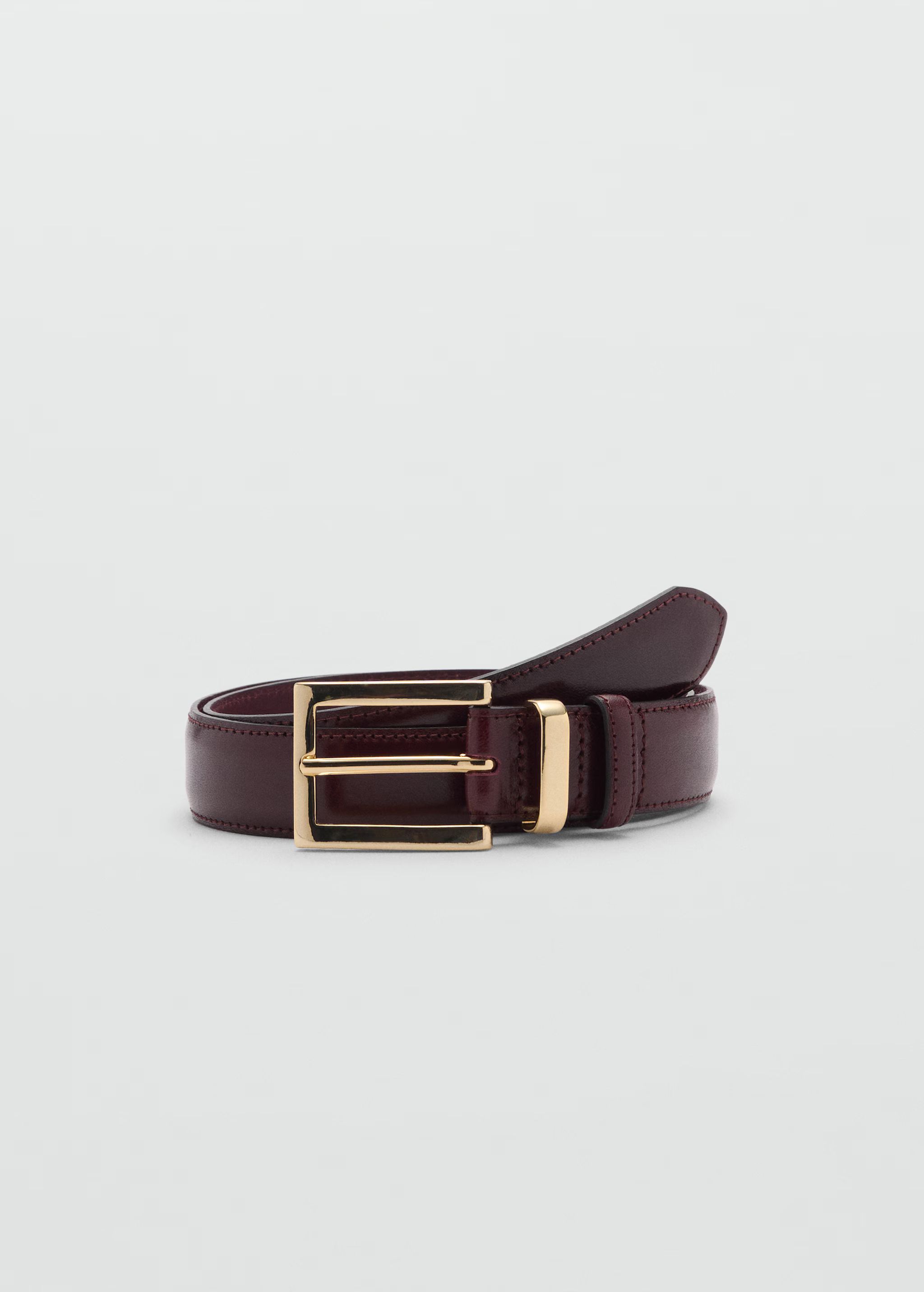 Leather belt with square buckle | MANGO (US)