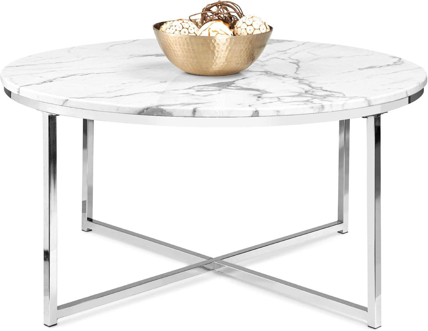 Best Choice Products 36in Faux Marble Modern Round Accent Side Coffee Table for Living Room, Dini... | Amazon (US)