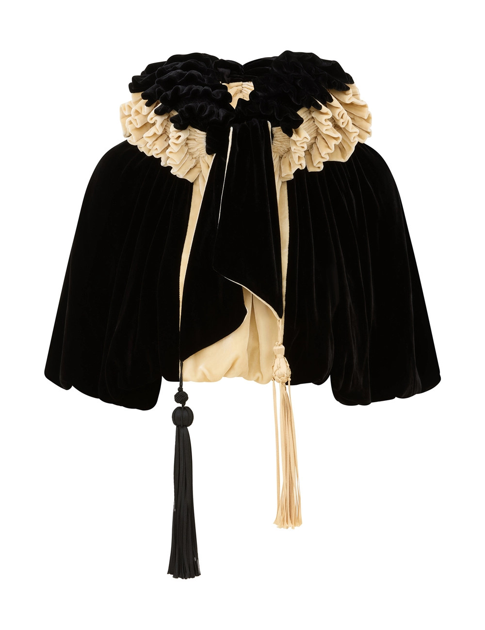 Valiant Velvet Capelet - Black/Cream | ZIMMERMANN (US, CA, EU, MENA)