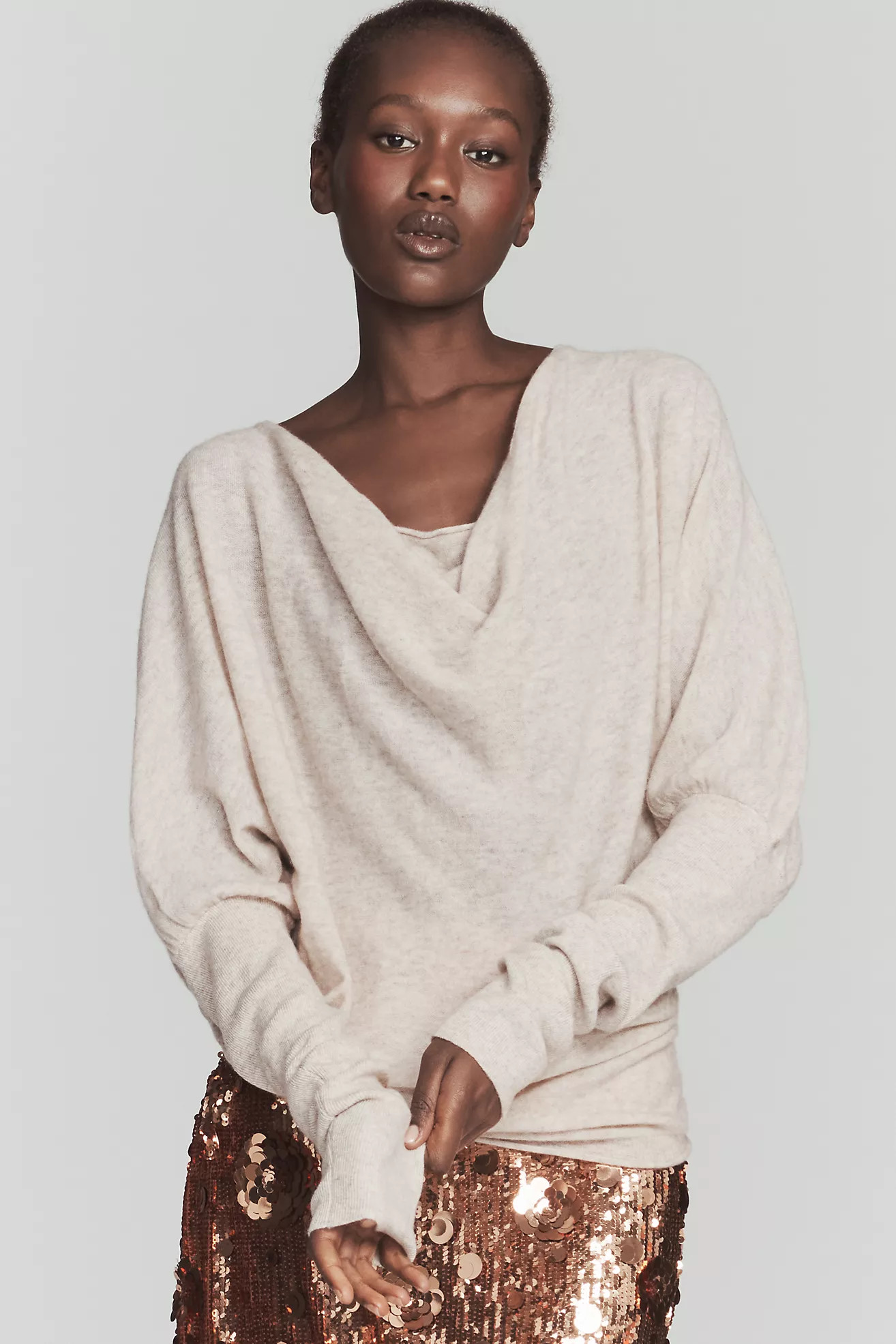Maeve Cashmere Blend Cowl-Neck Sweater | Anthropologie (US)
