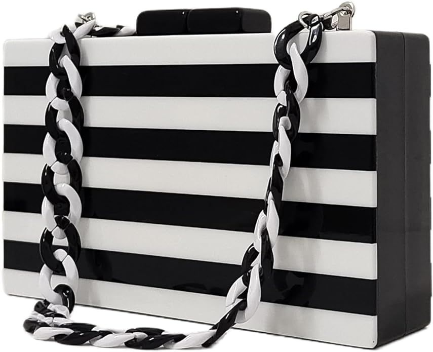 Acrylic Evening Clutch Bag for Women with Marbling Evening Purses Handbag Box Clutch for Wedding ... | Amazon (US)