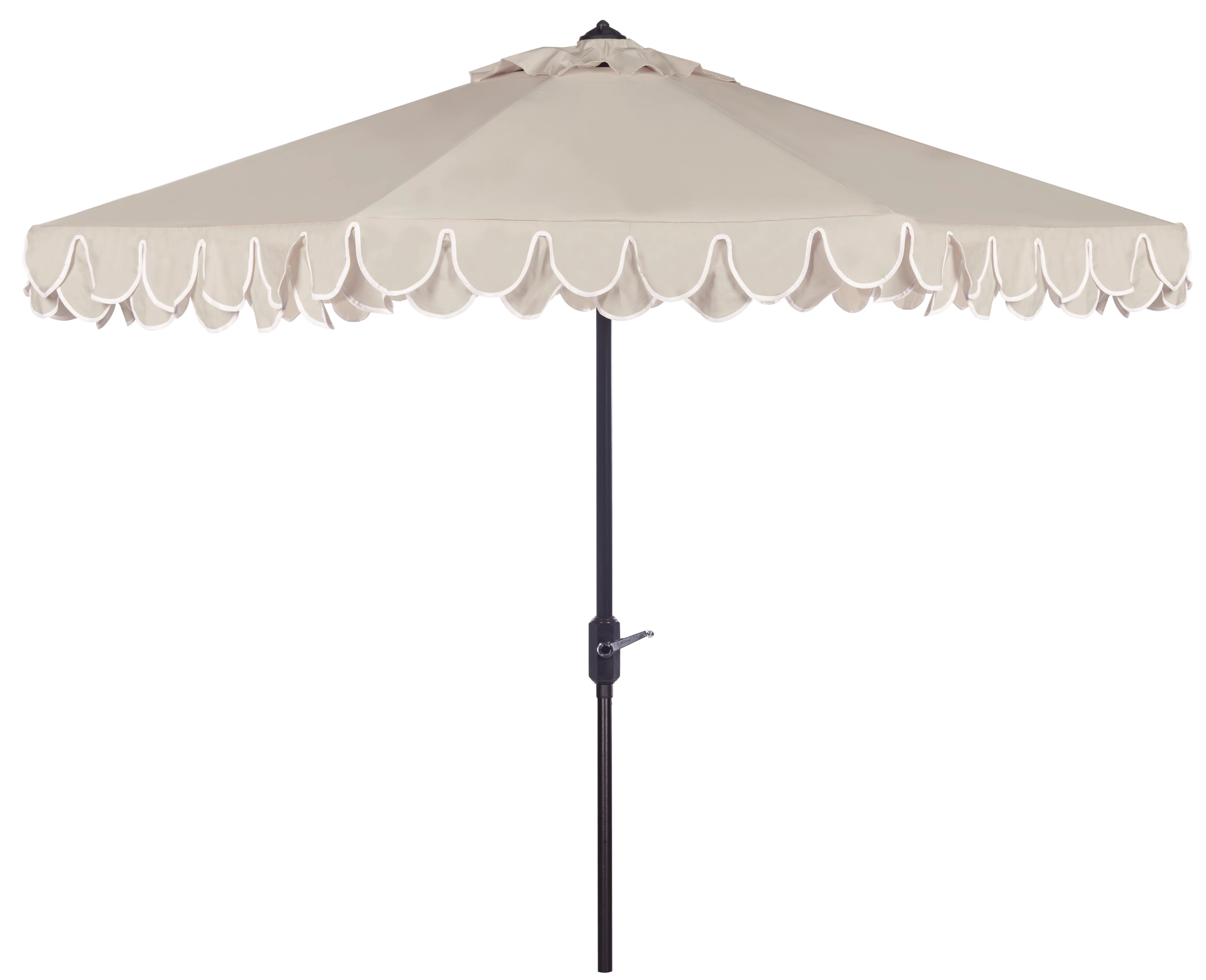 Safavieh Elegant 9' Market Auto Tilt Patio Umbrella, Beige/White - Walmart.com | Walmart (US)