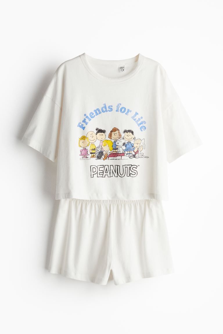 Printed Pajamas - White/Snoopy - Ladies | H&M US | H&M (US + CA)