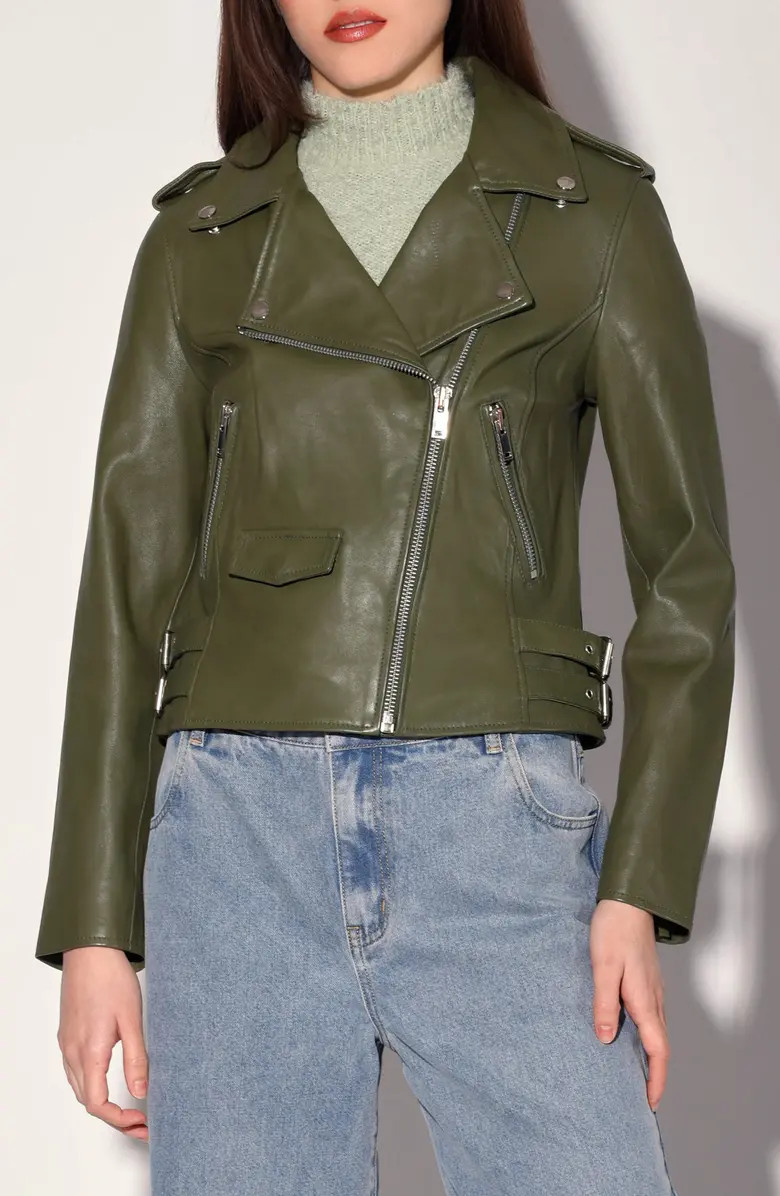 Walter Baker Liz Leather Crop Moto Jacket | Nordstromrack | Nordstrom Rack