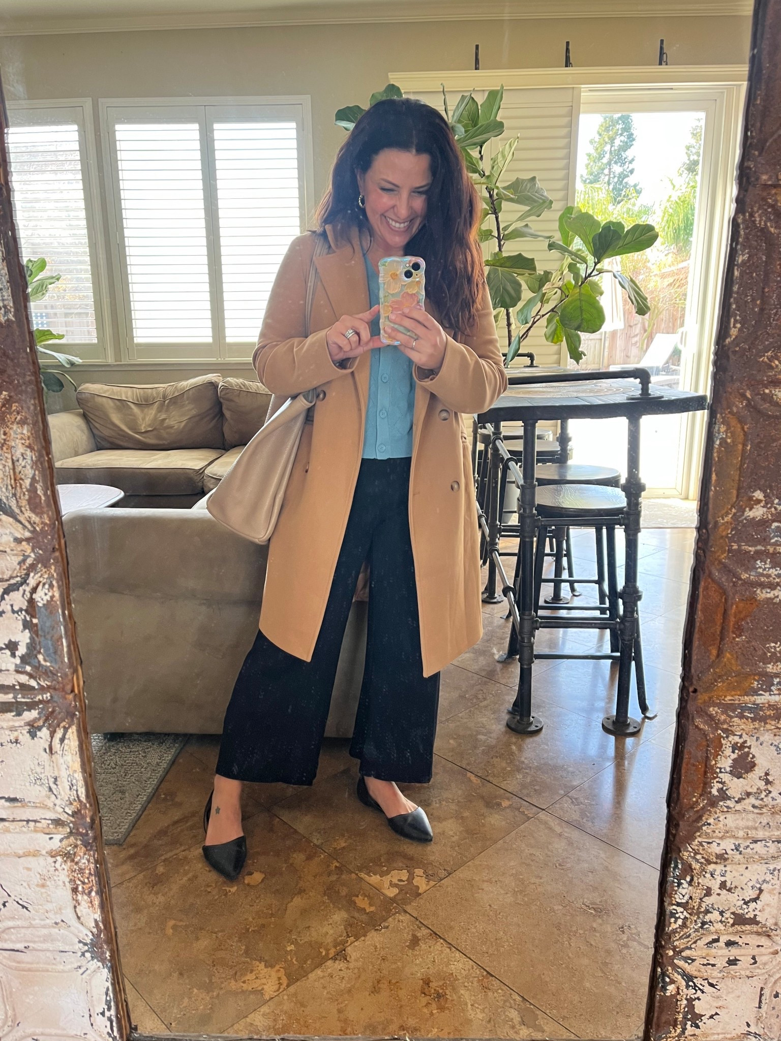 Easy spring work wear look. I’m so glad I organized my closet and “found” these pull on wide leg yoga pants! They run tts, I’m wearing a small short. 

#LTKOver40 #LTKWorkwear #LTKPetite