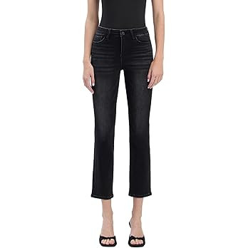 VERVET High Rise Ankle Slim Straight Jeans V3633BK | Amazon (US)