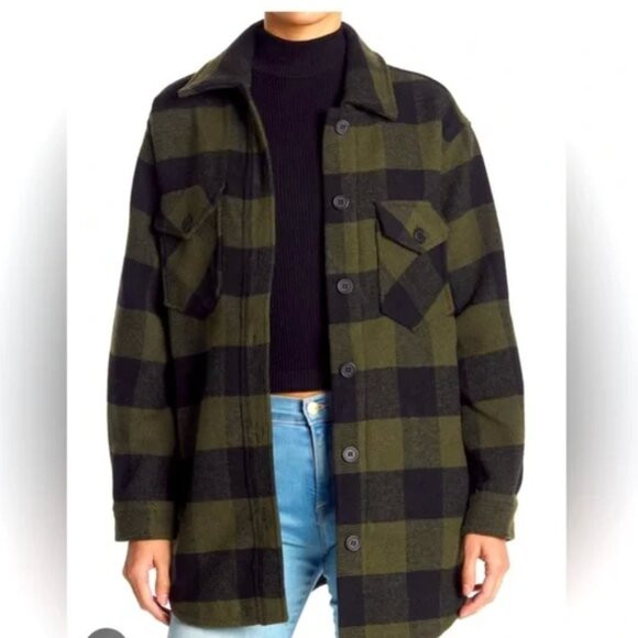 RDI Flannel Shacket (Shirt Jacket) - Green and Blank Flannel | Poshmark