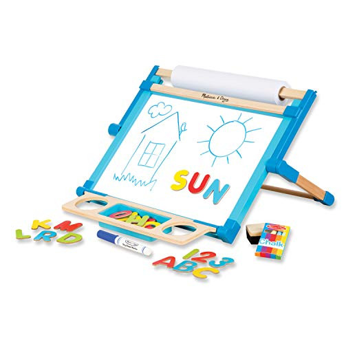 Melissa & Doug Deluxe Double-Sided Tabletop Easel (Arts & Crafts, 42 Pieces, 17.5” H x 20.75” W x 2.75” L, Great Gift for Girls and Boys - Best for 3, 4, 5 Year Olds and Up),Gold | Amazon (US)