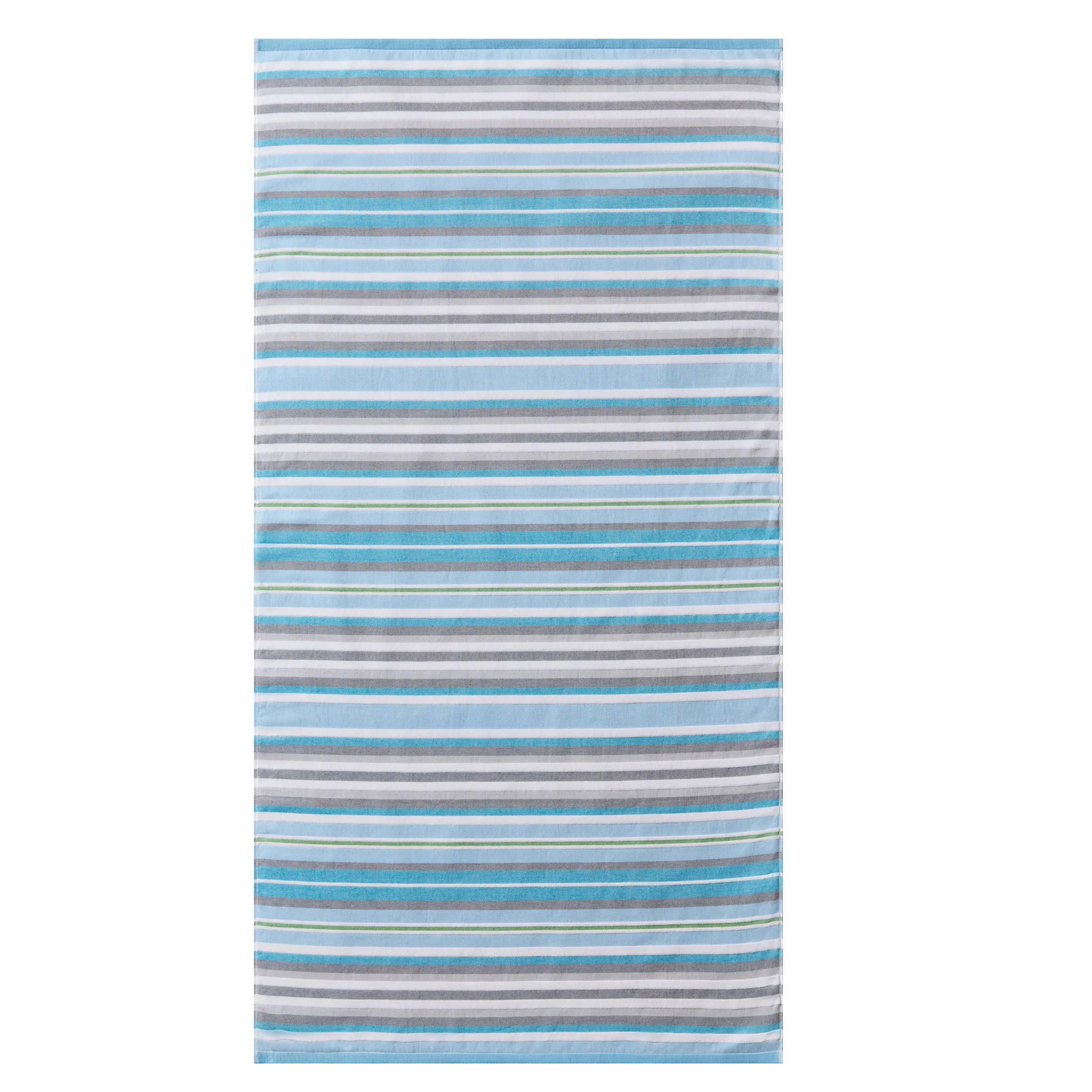 Better Homes & Gardens Coastal Tropez Striped Blue & Gray Cotton-Blend Beach Towel | Walmart (US)