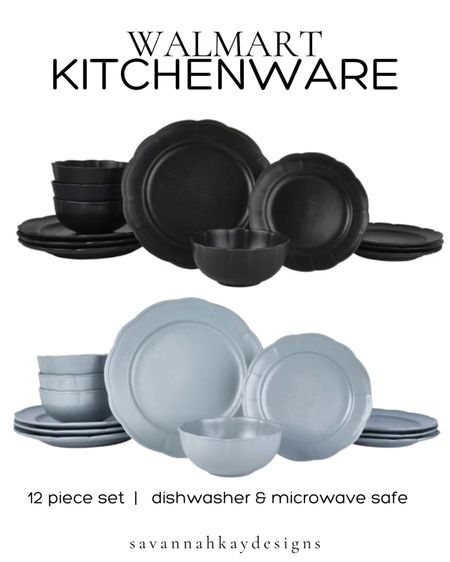 Black dinnerware is timeless but that cornflower blue is absolutely perfect! This is a 4 person complete setting @walmart 

#kitchen #walmarthome #dinnerware #kitchen #beautiful 

#LTKhome #LTKfindsunder100 #LTKfindsunder50