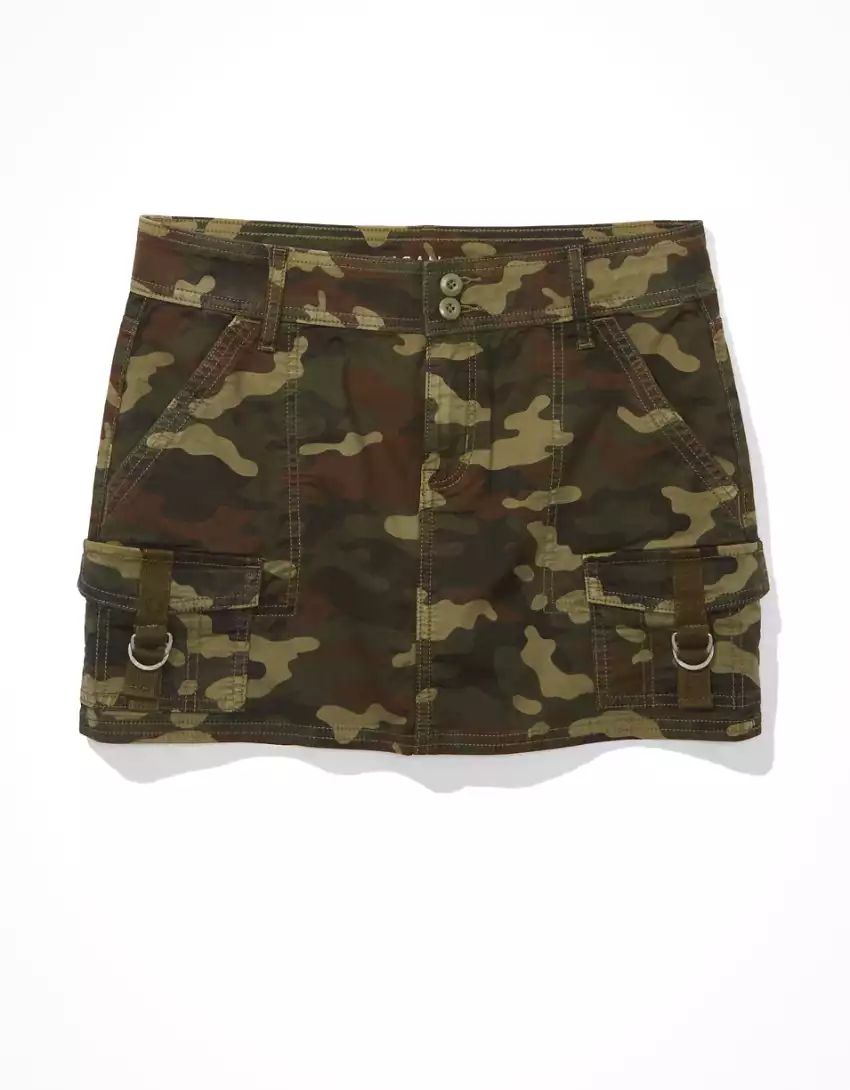 AE Snappy Low-Rise Camo Mini Skirt | American Eagle Outfitters (US & CA)