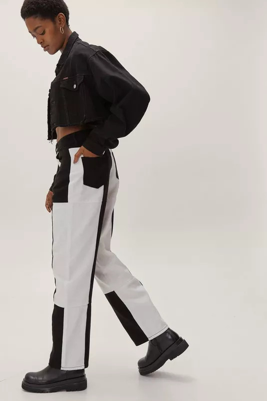 Large Scale Checkerboard Straight Jeans | Nasty Gal (US)