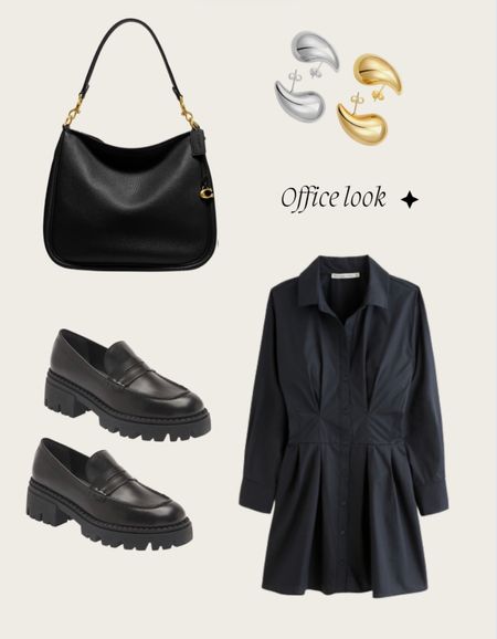 Office look 
Workwear 
Office casual 
Loafers 
Little black dress 
Work bag

#LTKSeasonal #LTKstyletip #LTKworkwear