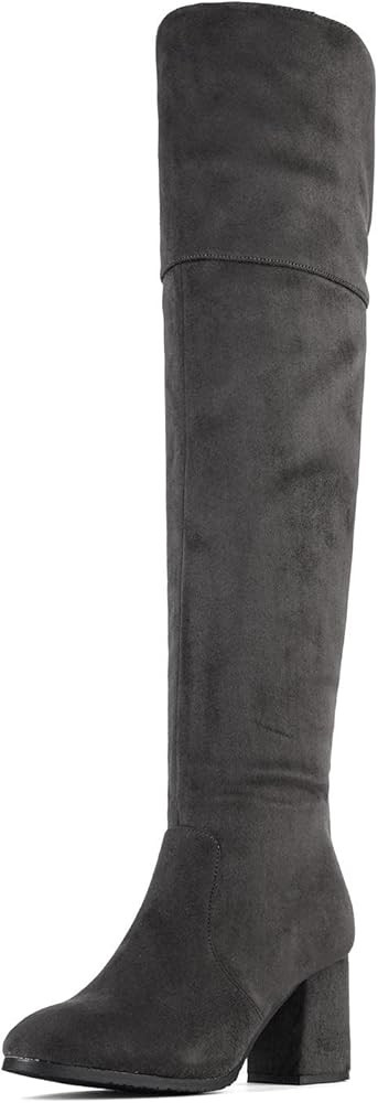 DREAM PAIRS Women's Thigh High Block Heel Over The Knee Boots | Amazon (US)