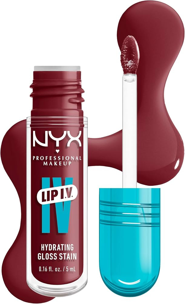 NYX PROFESSIONAL MAKEUP Lip IV Hydrating Glossy Lip Stain with 12HR Hydration - Drippin In Rose (... | Amazon (US)