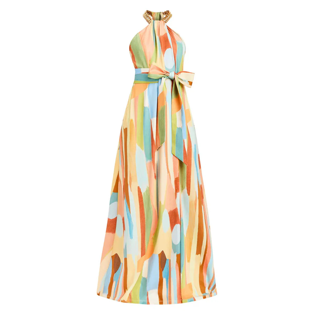 Bijou Halter Gown in Fresco Tides | Over The Moon