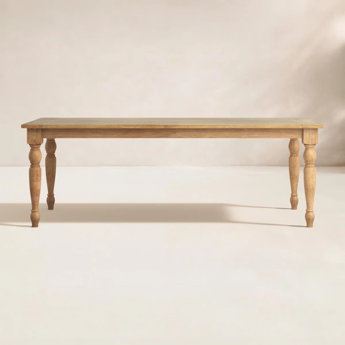 Canora Grey Morones Rectangular Dining Table in Solid Reclaimed Teak with Turned Legs & Reviews |... | Birch Lane