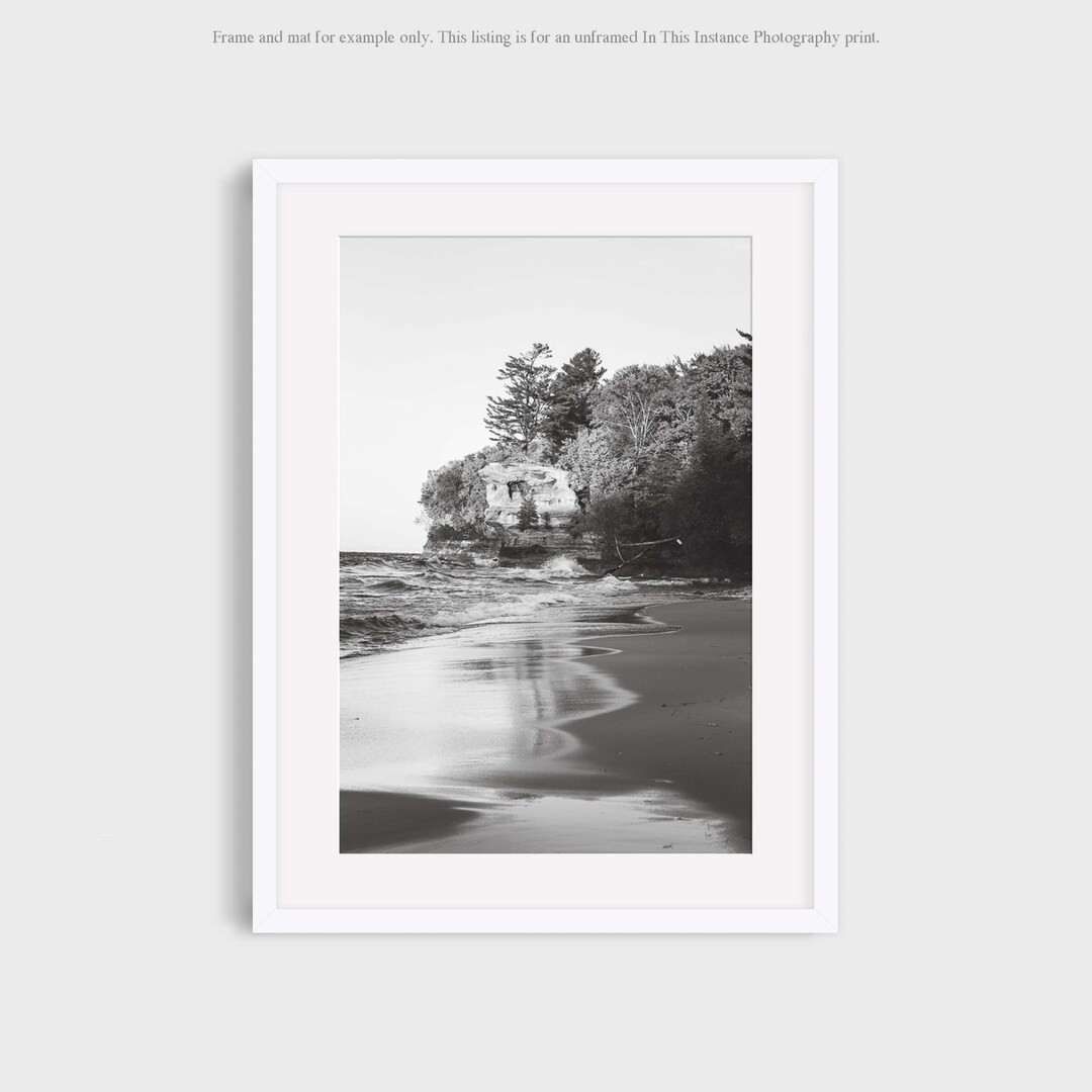 Lake Superior Photography, Black and White Chapel Rock Pictured Rocks Michigan Prints, Great Lake... | Etsy (US)