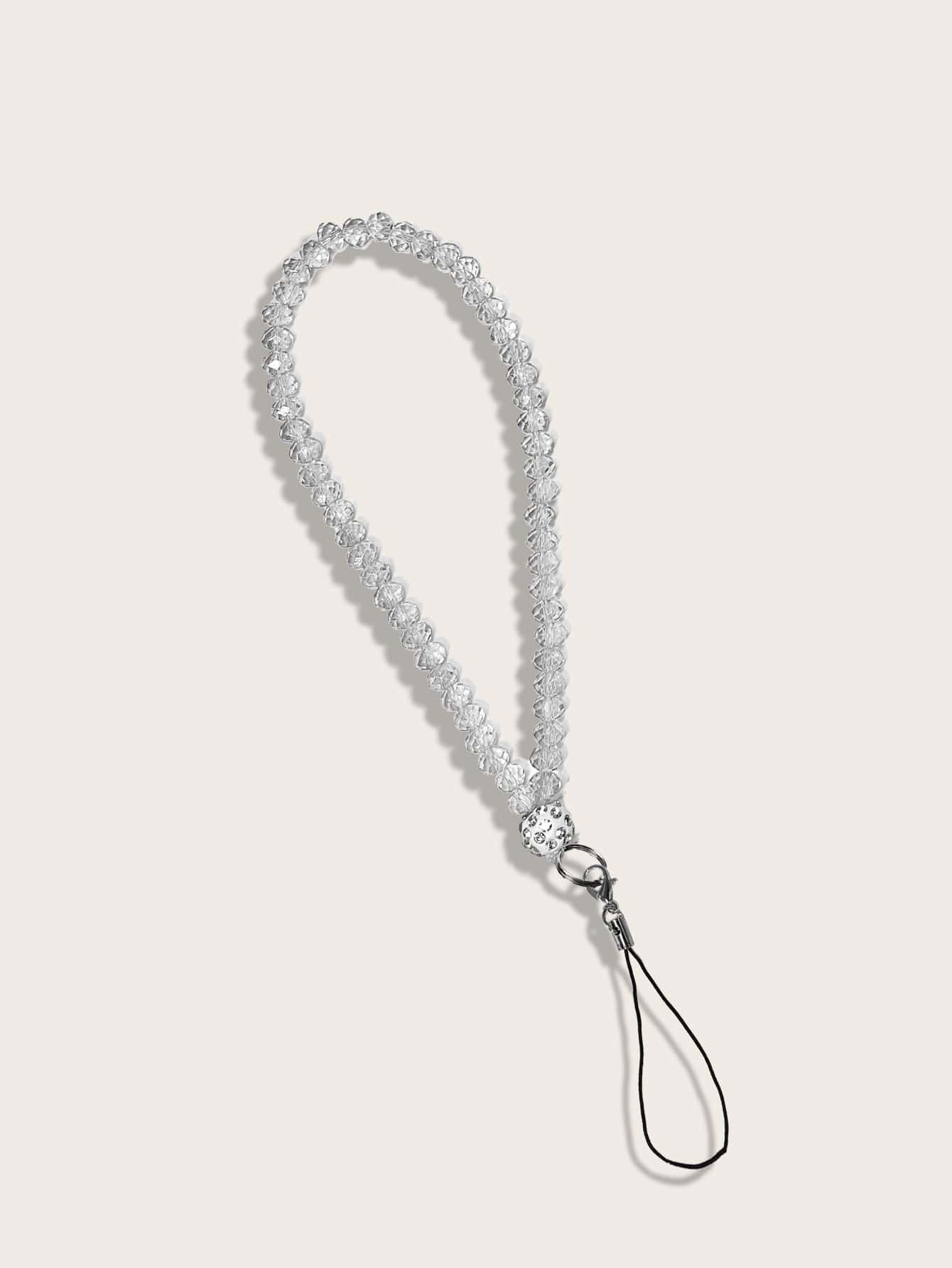 Beaded Crystal Decor Phone Lanyard | SHEIN