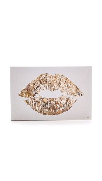 The Oliver Gal Artist Co. Solid Kiss Sign - Gold | Shopbop
