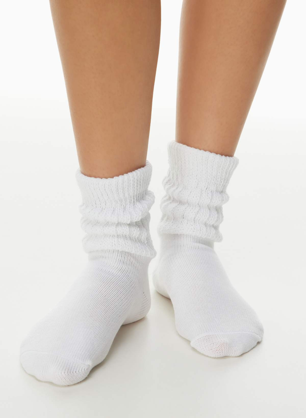 Aritzia Wilfred Scrunch Ankle Socks in White | XS/Small | Cotton/Nylon/Elastane | Aritzia