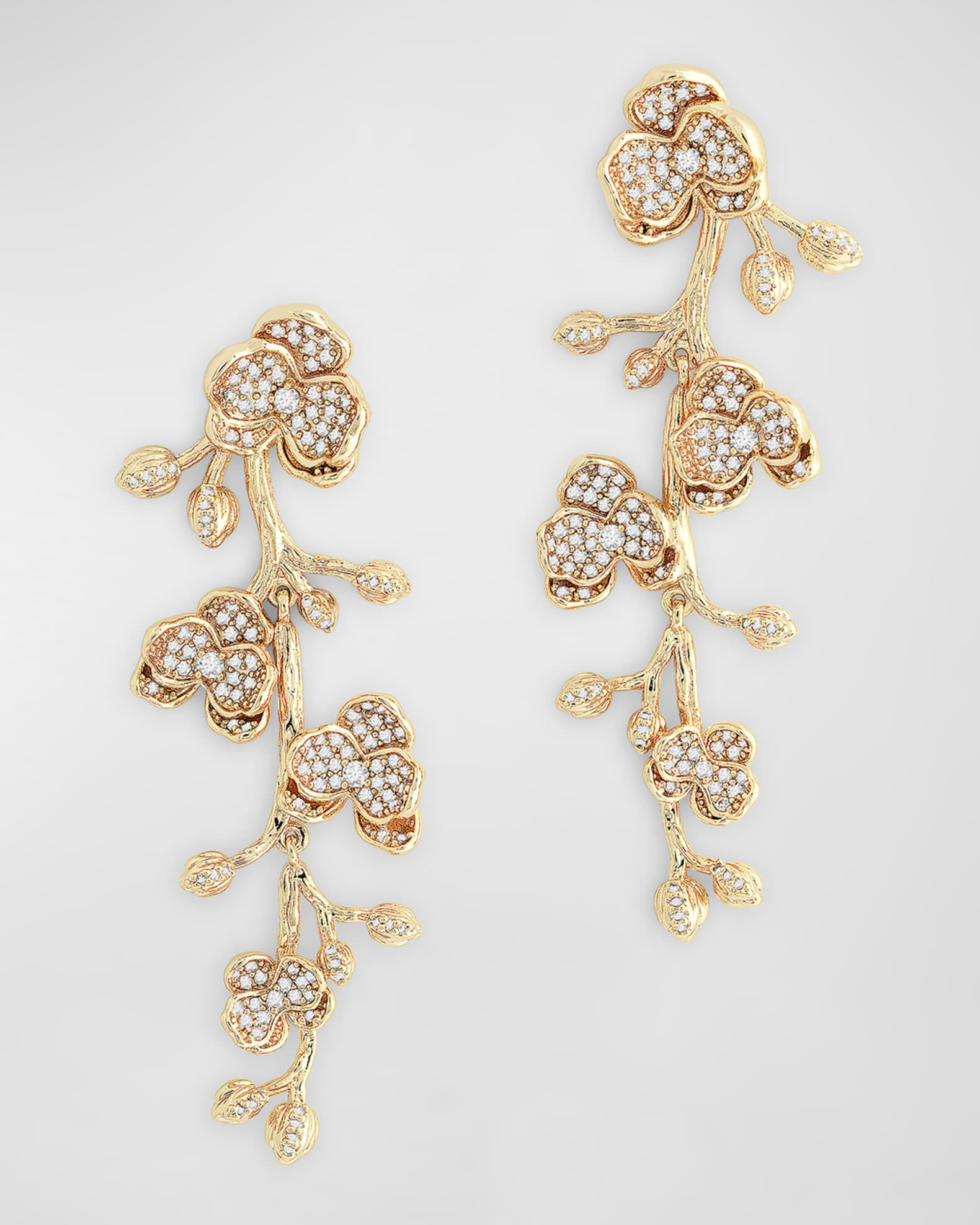Anabel Aram Jewelry Orchid Pave Dangle Earrings | Neiman Marcus