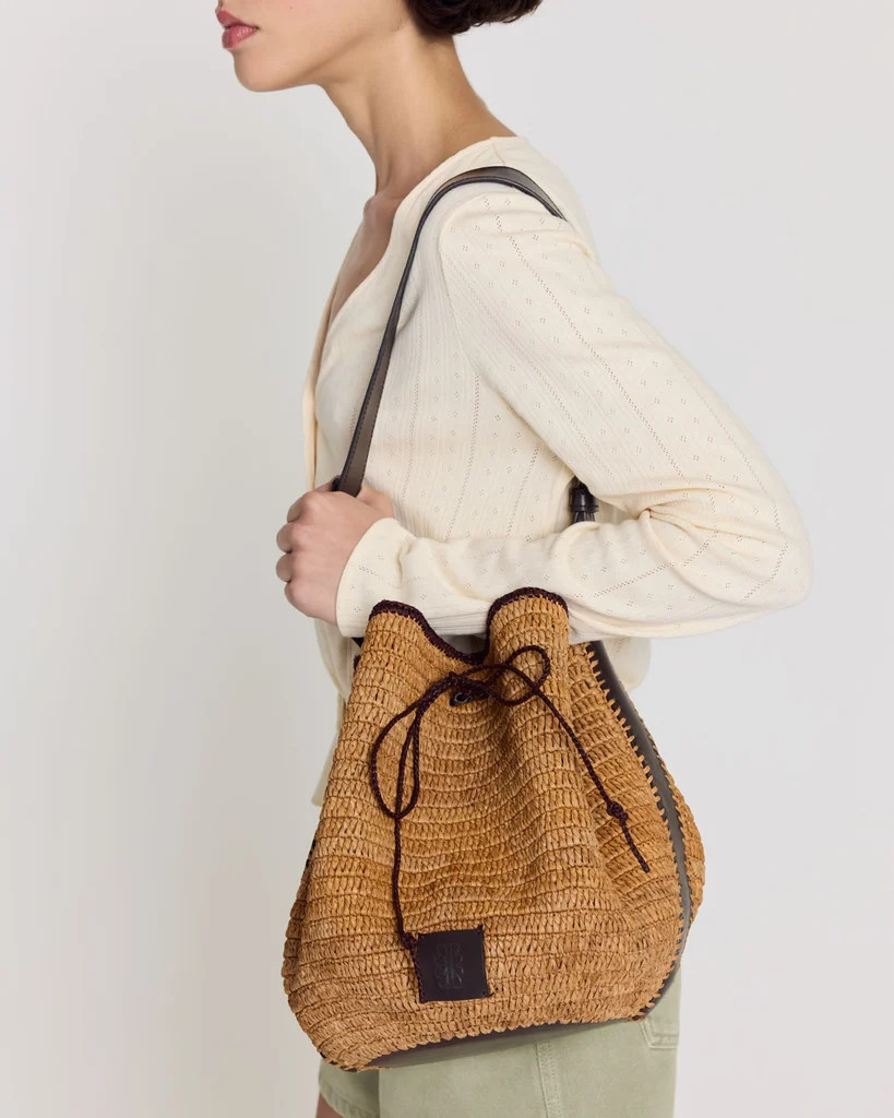 Basket Sola raffia and chocolate | Balzac Paris UK