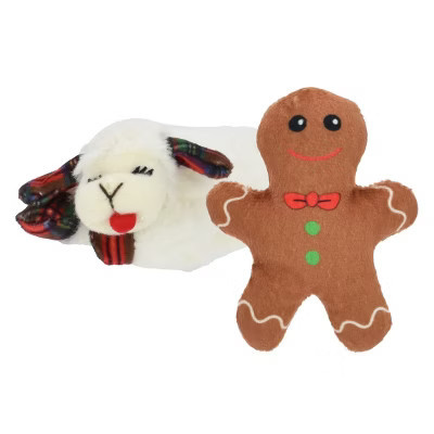 Multipet Lamb Chop Gingerbread & Sheep Holiday Cat Toy-2PK | Target