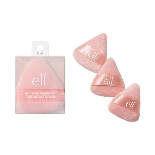 e.l.f. Halo Glow Powder Puff Set, Includes Full-Sized Powder Puff & Pack of 3 Pinkie Puffs | Amazon (US)