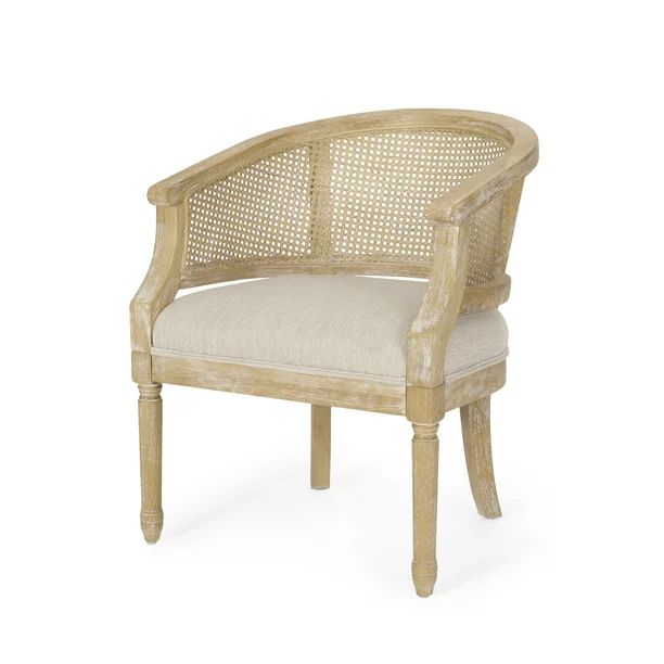 Velie French Country Wood and Cane Accent Chair, Beige and Natural - Walmart.com | Walmart (US)