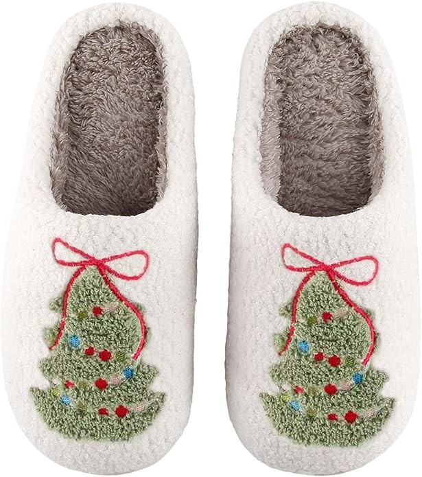 Womens Mens Slippers Retro Memory Foam Cute Cartoon Plush Fluffy Warm Fur Lined slippers Indoor H... | Amazon (US)