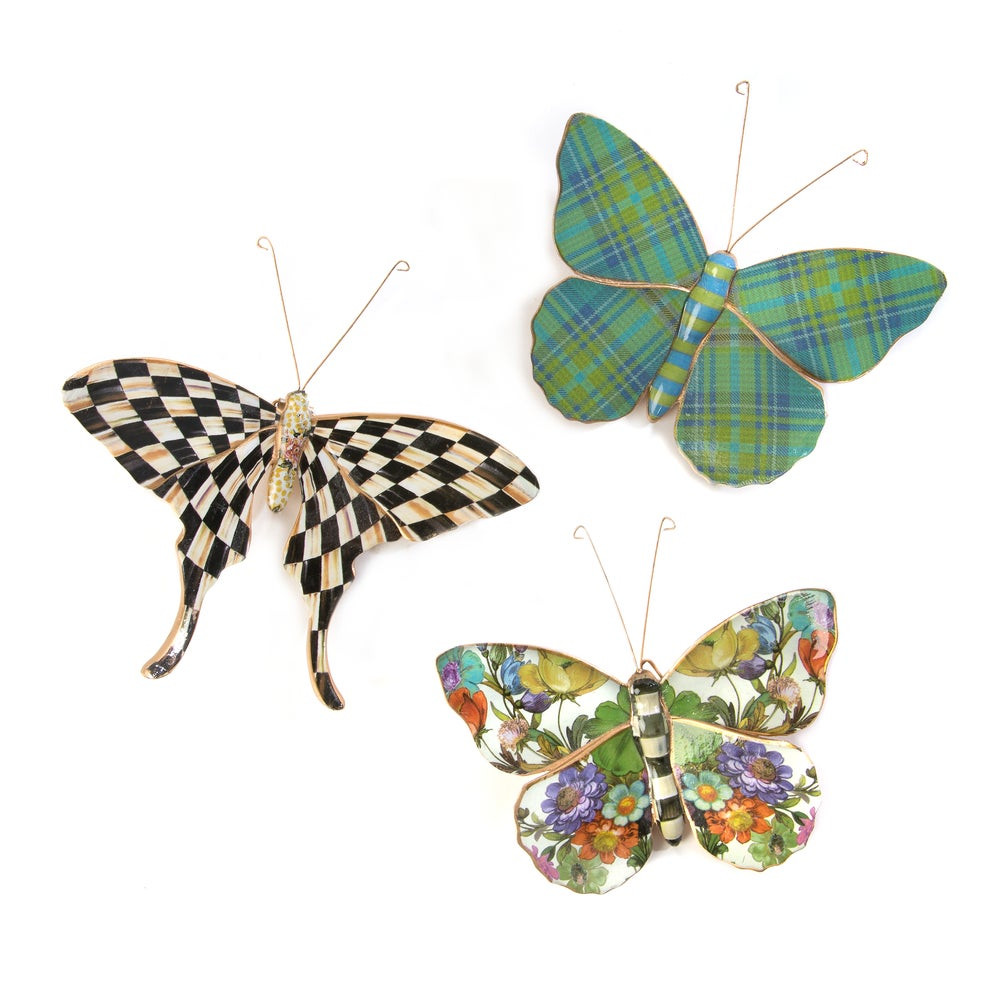 Butterfly Trio Wall Decor - Pond | MacKenzie-Childs