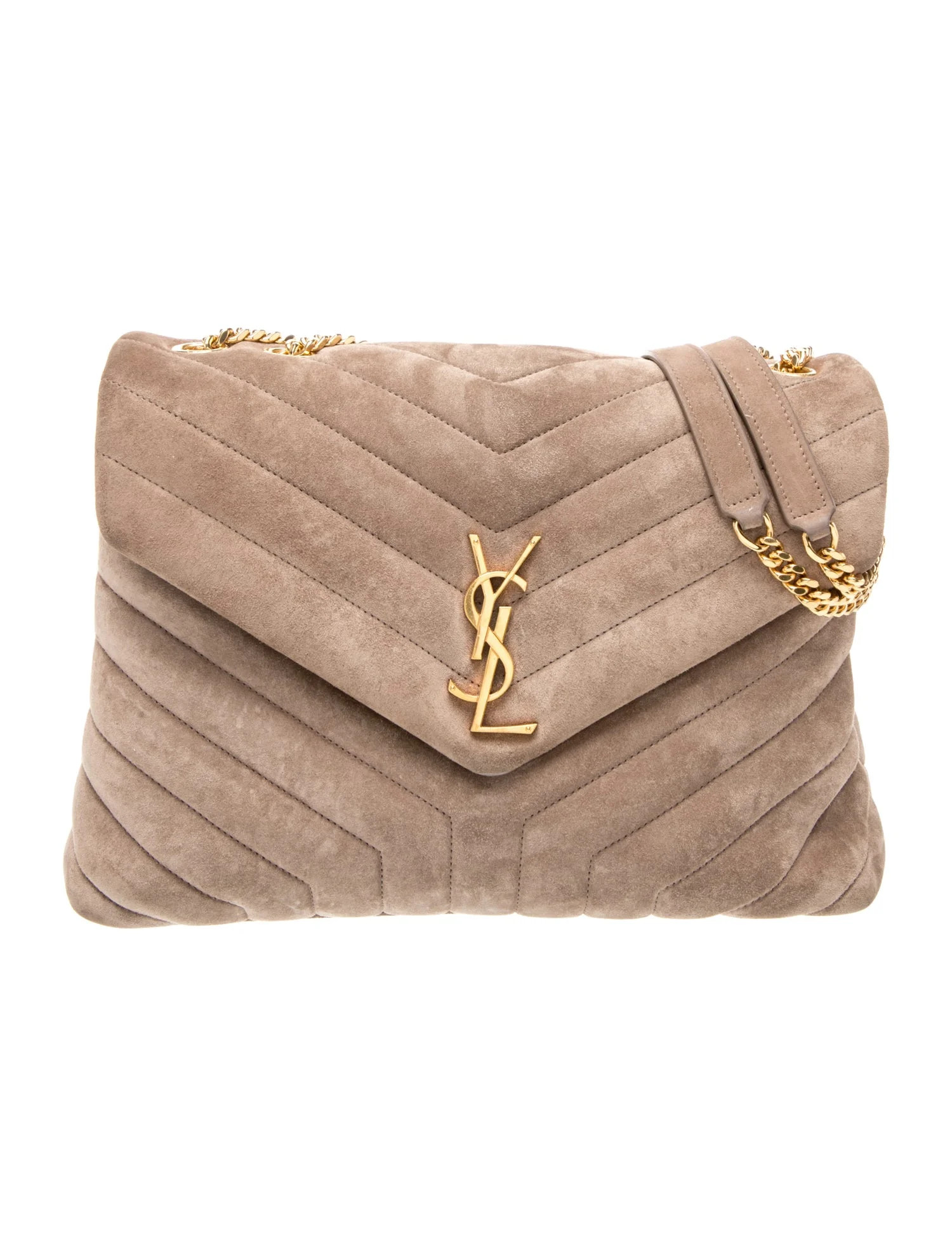 Saint Laurent Suede Loulou Medium - Neutrals Shoulder Bags, Handbags - YVE264116 | The RealReal | The RealReal