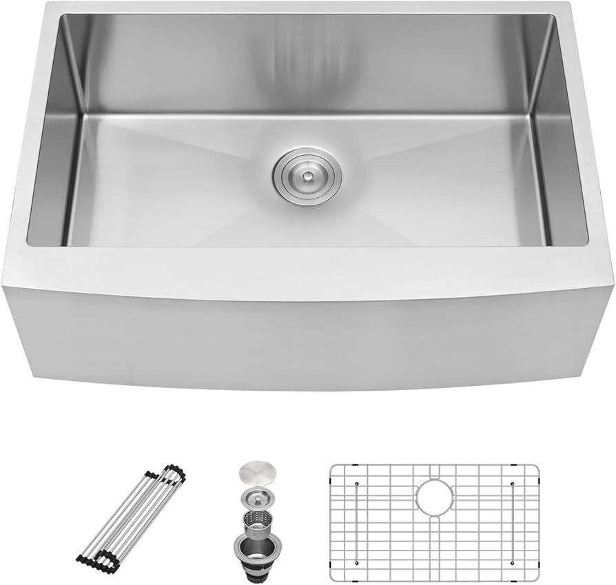 Sarlai 27 Farmhouse Sink - 27 x 21 Inch Farm Kitchen Sink Apron Front Sink Stainless Steel 16 Gau... | Amazon (US)