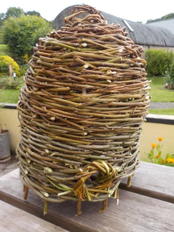 Alveary Bee-hive Primitive Design Woven Willow wicker and | Etsy | Etsy (US)